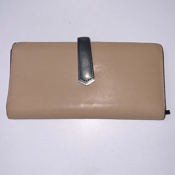 Fendi Beige/Black Leather Flap Continental Wallet - Picture 1 of 16